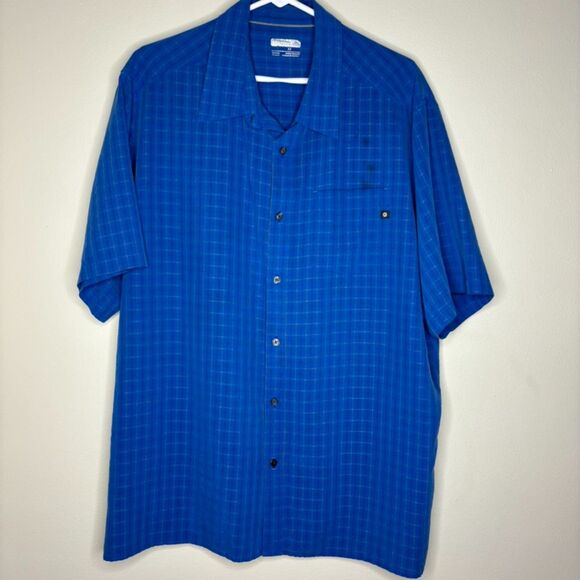 Marmot Mens Button Up Size XXL Plaid Blue - Picture 1 of 4